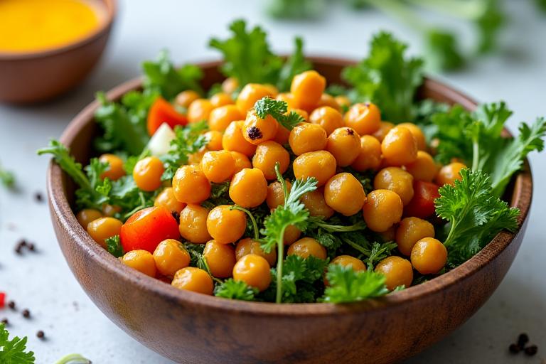 Ensalada de garbanzos con cúrcuma